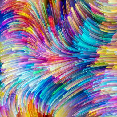 Hareket serisi renk. Tasarım, yaratıcılık, hayal gücü, sanat ve tasarım konusunda bir metafor olarak canlı boya çizgiler oluşur