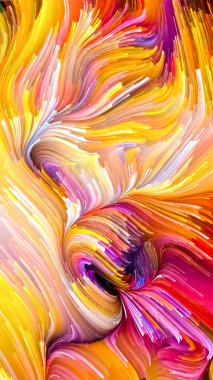 Color In Motion serisi. Tasarım, yaratıcılık ve hayal gücü üzerine bir kavram metaforu olarak, ekranlar ve cihazlar için duvar kağıdı olarak kullanılacak sıvı boya modelinin yaratıcı düzenlenmesi