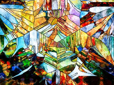 Vitray sonsuza dek serisi. Çizgiler, şekil ve renk desen tasarım, yaratıcılık ve hayal gücü konusunda anlaşma