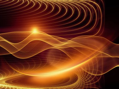 Teknoloji alanı serisi. Soyut kompozisyon dalgalar, Izgaralar ve ışıklar projelerinde uygun teknoloji, bilim ve bilgisayar bilgi dünyası ile ilgili