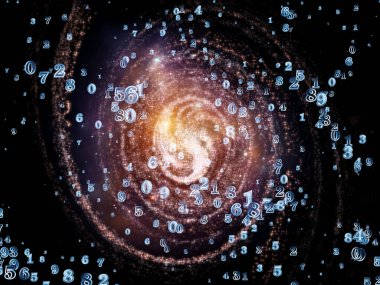 Matematik evren serisi. Soyut tasarım basamak ve öğeleri konu alan matematik, bilim, eğitim ve modern teknoloji