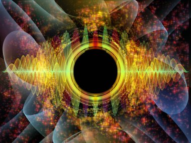 Dalga fonksiyonu serisi. Renkli sinüs titreşimlerin tasarlamak zemin, ışık ve fraktal elemanları inşaat üstünde ses ekolayzer, için müzik spektrum ve kuantum olasılık