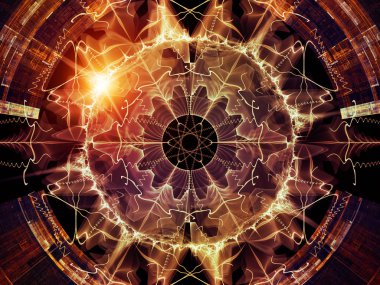 Geometri teknoloji serisi. Teknolojik fraktal yapıları uygun bir fon olarak bilim, bilgi teknolojileri ve eğitim projeleri için bileşimi