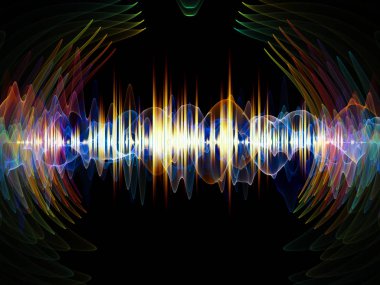 Dalga fonksiyonu serisi. Bileşimi renkli sinüs titreşimler, ışık ve ses ekolayzer, müzik projeleri için fon olarak hizmet etmek için fraktal öğeleri spektrum ve kuantum olasılık