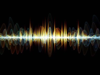 Dalga fonksiyonu serisi. Renkli sinüs titreşimlerin aranjman, ışık ve fraktal elemanları ses ekolayzer, projeler için fon olarak müzik spektrum ve kuantum olasılık