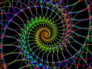 Sarmal geometri serisi. İplik girdap matematik, geometri ve bilim konusunda fraktal öğelerin düzenlenmesi