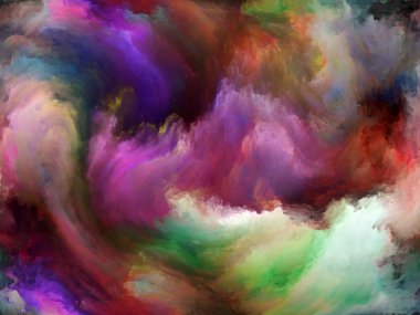 Soyut Renk serisi. Sanat, yaratıcılık ve hayal gücü projeleri için uygun bir zemin olarak tuval üzerinde hareketli rengarenk boya kompozisyonu