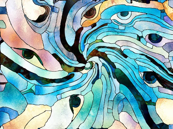 Vitray sonsuza dek serisi. Renk parçaları, şekil desen ve tasarım ve sanat, Uzay Bölümü konu için semboller grafik bileşimi