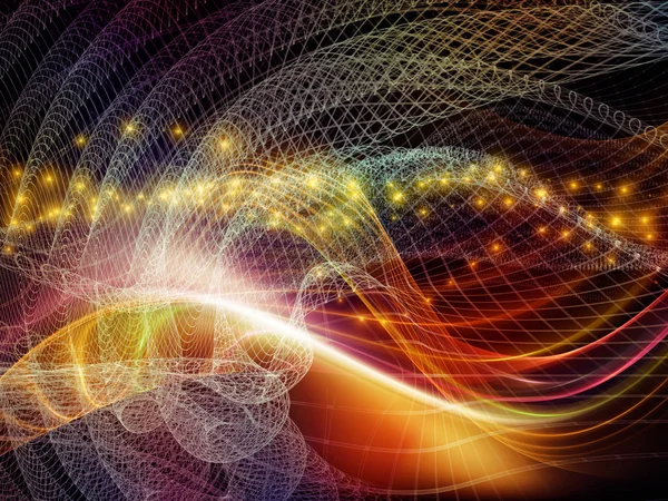 Teknoloji alanı serisi. Zemin oluşan dalgalar, Izgaralar ve ışıklar ve teknoloji, bilim ve bilgisayar bilgilerin dünya projelerde kullanıma uygun