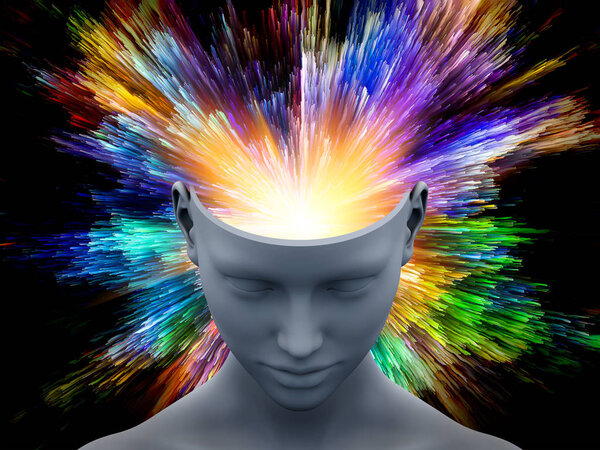 3D иллюстрация воображения лопнула. Настраиваемые фоновые серии
.