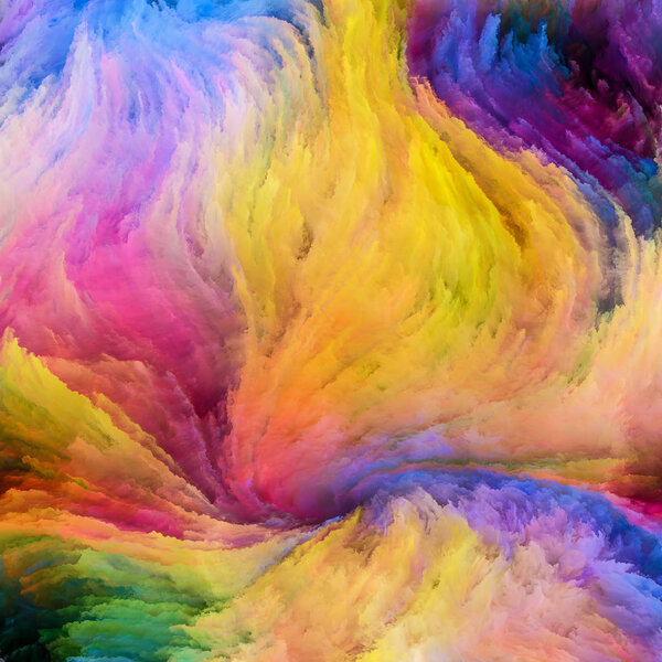 Серия Color In Motion. Абстрактный дизайн из узора Flowing Paint на тему дизайна, креативности и воображения для использования в качестве обоев для экранов и устройств
