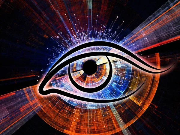 Auge Des Wissens Komposition Von Augensymbol Und Pfeilbruch Als Hintergrund — Stockfoto