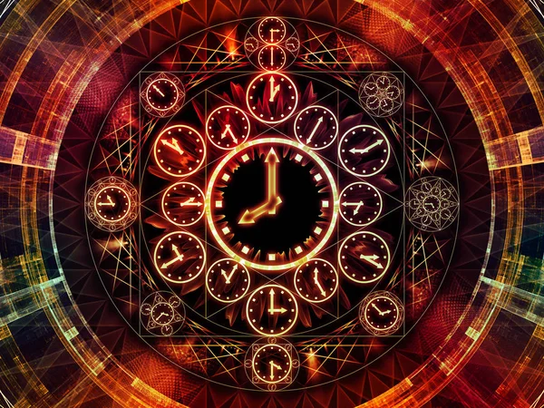 Circles of Time series. Backdrop of clock symbols and fractal elements on the subject of science, education and prediction