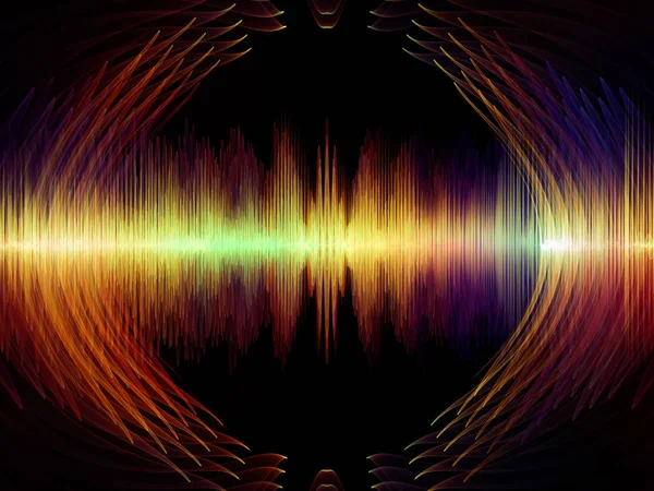 Wave Function Series Backdrop Design Colored Sine Vibrations Light Fractal — Stock Photo, Image