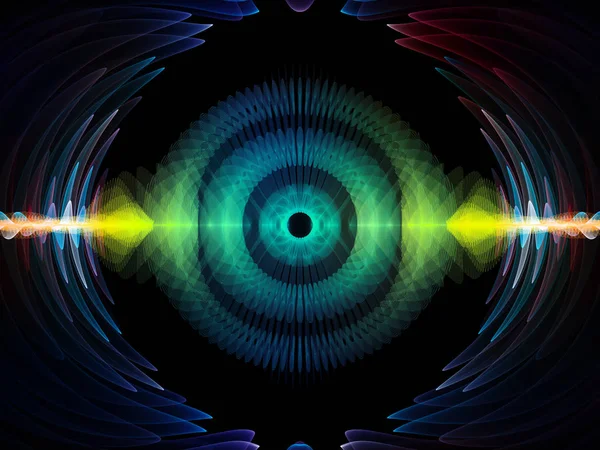 Dalga fonksiyonu serisi. Renkli sinüs titreşimlerin aranjman, ışık ve fraktal elemanları ses ekolayzer, projeler için fon olarak müzik spektrum ve kuantum olasılık