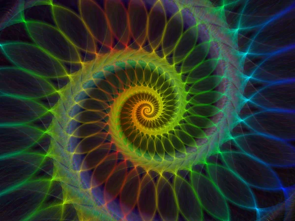 Sarmal geometri serisi. İplik girdap matematik, geometri ve bilim konusunda fraktal öğelerin düzenlenmesi