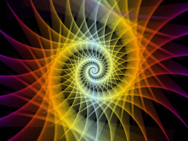 Spiral Geometry Series Background Design Spinning Vortex Fractal Elements Subject — Stock Photo, Image