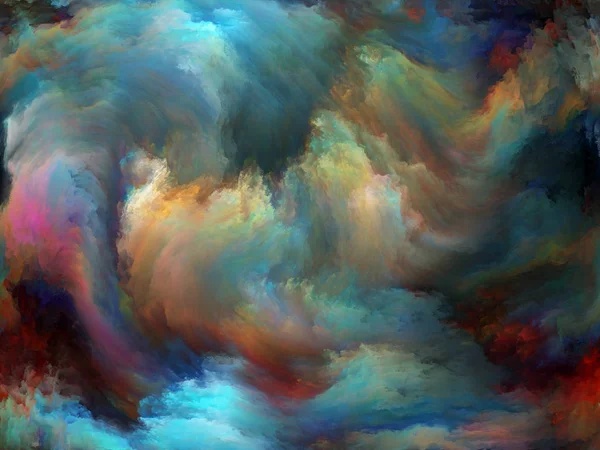 Soyut Renk serisi. Sanat, yaratıcılık ve hayal gücü projeleri için uygun bir zemin olarak tuval üzerinde hareketli rengarenk boya kompozisyonu