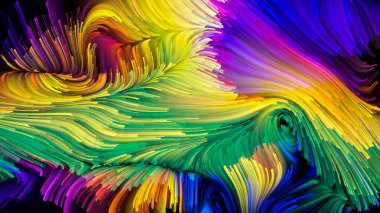 Color In Motion serisi. Tasarım, yaratıcılık ve hayal gücünün ekran ve cihazlar için duvar kağıdı olarak kullanacağı sıvı boya modelinin grafiksel bileşimi