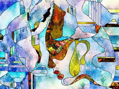 Kurşunlu cam desen serisi. Arka plan kompozisyon sanat, Uzay Bölümü ve tasarım konusunda vitray kavramı çalışmanın