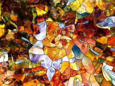 Kurşunlu cam desen serisi. Tasarım projeleri için fon olarak hizmet etmek için vitray kavramı çalışma yaptı sanat, Uzay Bölümü ve tasarım ile ilgili