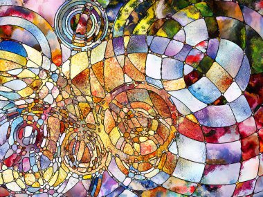 Kurşunlu cam desen serisi. Zemin vitray konsept çalışması oluşur ve uygun sanat, projelerde kullanmak için bölünme ve tasarım alanı