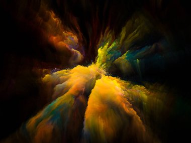 Renkli Patlama serisi. Canlı resmin arkaplanı ve hayal gücü, yaratıcılık ve sanat konularındaki zengin dokusu