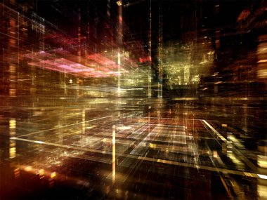 Dijital City serisi. Üç boyutlu Fraktallar ve ışıkların bilgisayarlar, bilim, sanal gerçeklik ve modern teknoloji projeleri için uygun aranjman