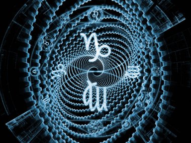 Astral bağlantı serisi. Arka plan tasarım magic, kutsal, gizli ve Astroloji konusunda zodyak ve fraktal geometri sembollerin