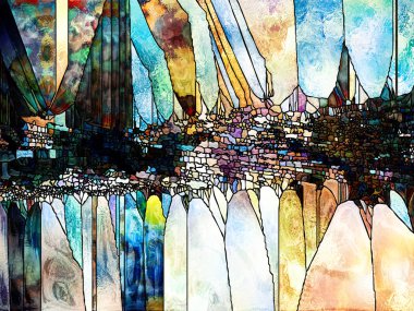 Lekeli Glass Forever serisi. Tasarım, yaratıcılık ve hayal gücüyle ilgili projeler için arkaplan görevi görecek çizgilerden, şekillerden ve renk modellerinden oluşan tasarım