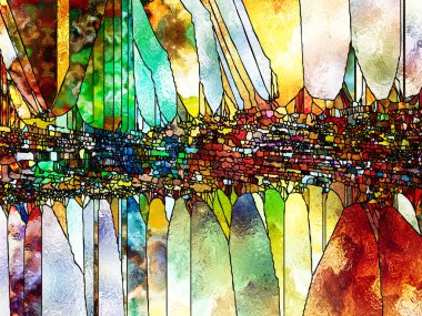 Lekeli Glass Forever serisi. Tasarım, yaratıcılık ve hayal gücüyle ilgili projeler için arkaplan görevi görecek çizgilerden, şekillerden ve renk modellerinden oluşan tasarım