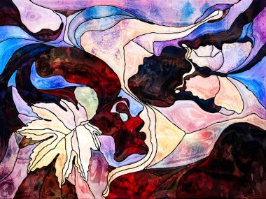 Lekeli Glass Forever serisi. Sanat, uzay bölünmesi ve tasarım projeleri için uygun renk parçaları, şekil desenleri ve sembollerin soyut düzenlenmesi