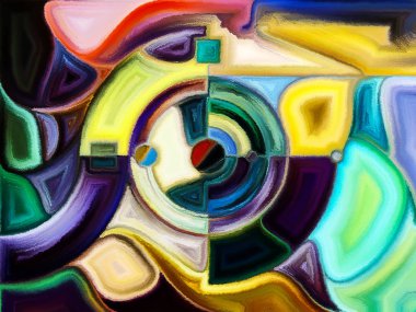 Vitray Revisited serisi. Uzay Bölümü ve tasarım, yaratıcılık ve modern sanat konusunda boyama öğe çalışma.