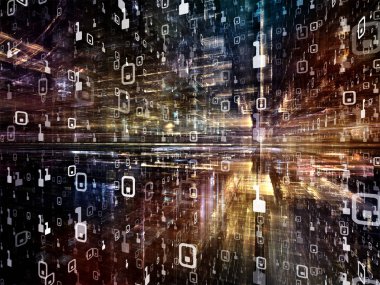 Dijital City serisi. Bilgisayarlar, bilim, sanal gerçeklik ve modern teknoloji konuda kavramı mecaz olarak üç boyutlu Fraktallar ve numaraları yaratıcı düzenleme