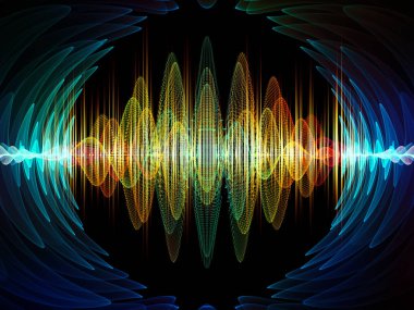 Dalga fonksiyonu serisi. Renkli sinüs titreşimlerin tasarlamak zemin, ışık ve fraktal elemanları üzerinde ses ekolayzer, Resimler için müzik spektrum ve kuantum olasılık