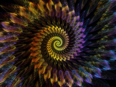 Sarmal geometri serisi. Fraktal öğeleri matematik, geometri ve bilim konusunda iplik girdap soyut tasarım yapılmış