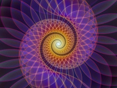 Sarmal geometri serisi. İplik girdap matematik, geometri ve bilim konusunda fraktal öğelerinin arka plan tasarımı