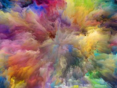 Soyut Renk serisi. Sanat, yaratıcılık ve hayal gücü konularında tuval üzerinde hareket halindeki renkli boya arkaplanı