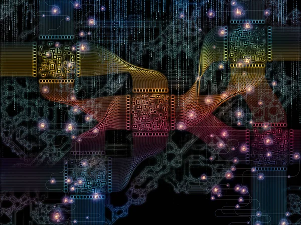 Bilgisayar bağlantı dizi. Cpu, anakart izleri ve teknoloji, ekipman ve bilgisayar donanım konusunda dijital öğeleri bileşimi