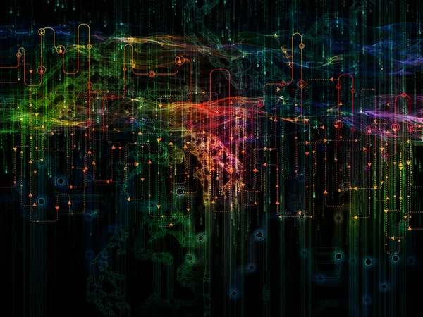 Serie Mundo Conectado Composición Diagramas Red Símbolos Alta Tecnología Patrones —  Fotos de Stock