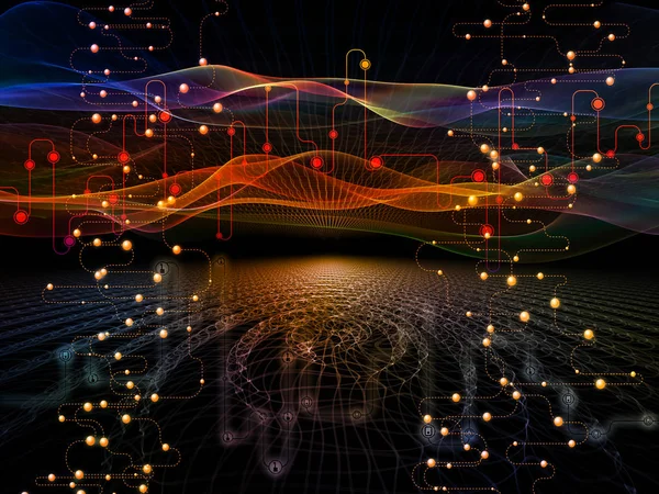 Połączonych World Series Wizualnie Atrakcyjne Tło Wykonane Diagramów Sieciowych Tech — Zdjęcie stockowe