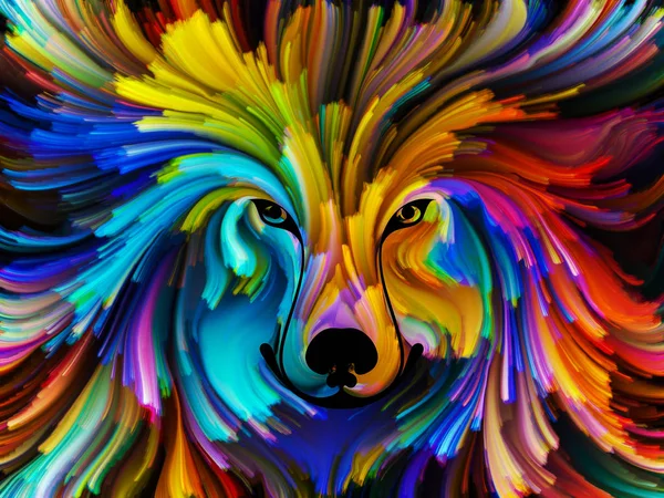 Dog Paint Series Abstract Design Made Colorful Dog Portrait Subject — Stock Photo, Image