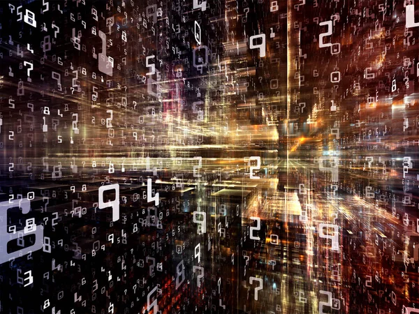 Dijital City serisi. Görsel kompozisyon üç boyutlu Fraktallar ve numaraları için hoş bilgisayarlar, bilim, sanal gerçeklik ve modern teknoloji üzerinde çalışıyor