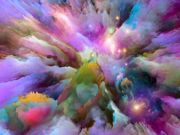 Color Explosion Series Composition Fractal Paint Rich Texture Suitable Backdrop — Stock Photo, Image