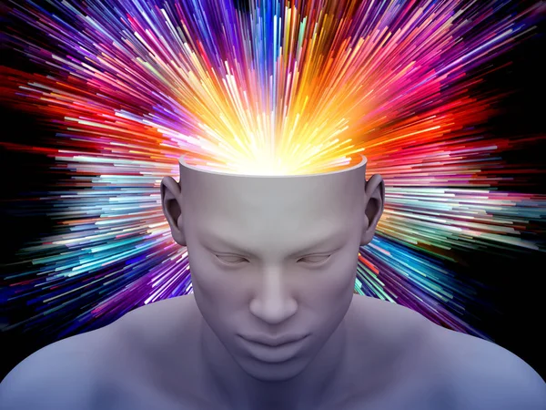 Brain Fog Illustration Human Head Color Motion Trails Subjects Art — Stock Photo, Image