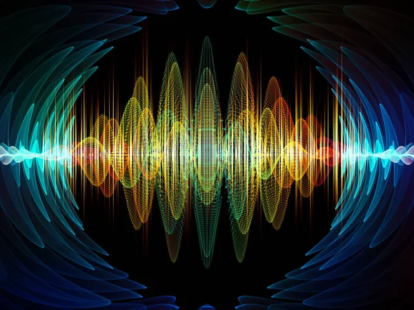 Wave Function Series Backdrop Design Colored Sine Vibrations Light Fractal — Stock Photo, Image