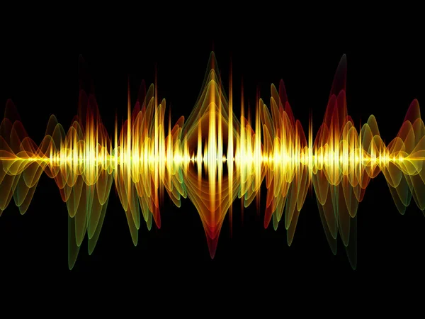 Dalga fonksiyonu serisi. Renkli sinüs titreşimlerin aranjman, ışık ve fraktal elemanları ses ekolayzer, projeler için fon olarak müzik spektrum ve kuantum olasılık