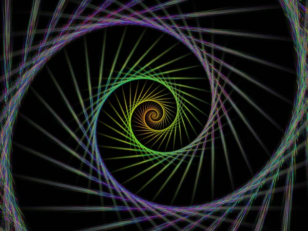 Spiral Geometry series. Arrangement of spinning vortex of fractal elements on the subject of mathematics, geometry and science