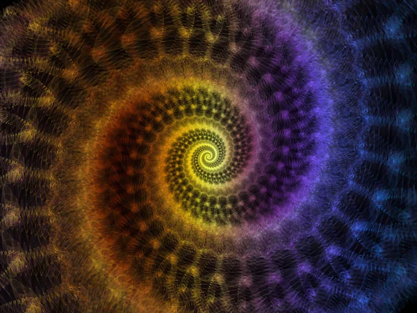 Spiral Geometri Serien Samspelet Mellan Spinning Virvel Fraktal Element Ämnet — Stockfoto