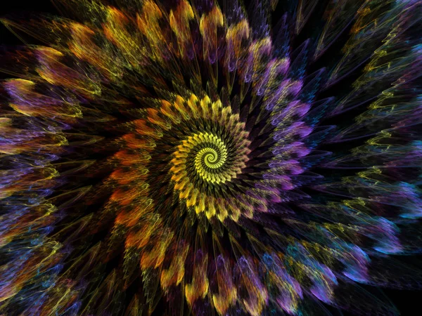 Serie Geometría Espiral Diseño Abstracto Hecho Vórtice Giratorio Elementos Fractales — Foto de Stock